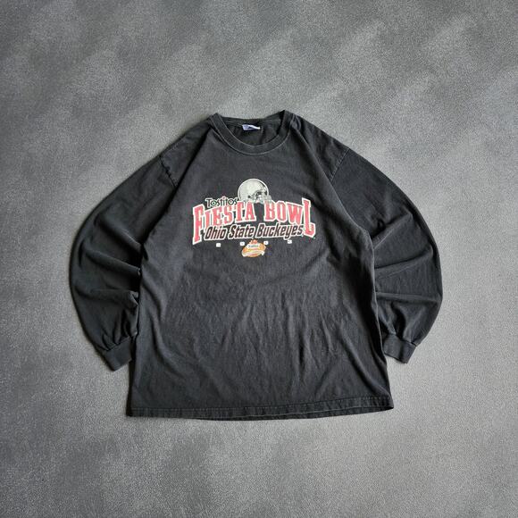 Vintage Y2K Ohio State Buckeyes Fiesta Bowl Black Long Sleeve Shirt Large - Picture 1 of 7